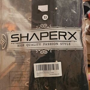 ShaperX Black Double Steel Boned Corset